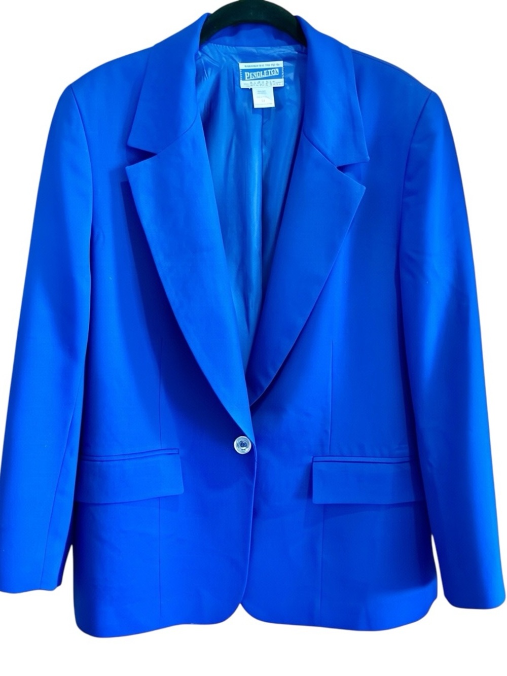 Vintage 1980s Pendleton Classic Cobalt Blue Wool Blazer Women’s 12 Made in USA
